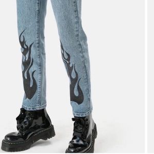 Adika Black Flame Denim Jeans